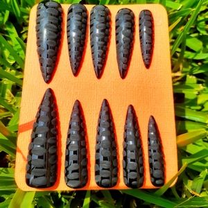 Black Snake Skin Inspired XXL Press on Nails